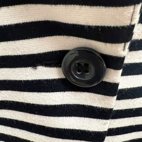 Ellen Tracy Black White Striped Blazer Jacket Women’s Medium Stretch Career - Picture 11 of 14